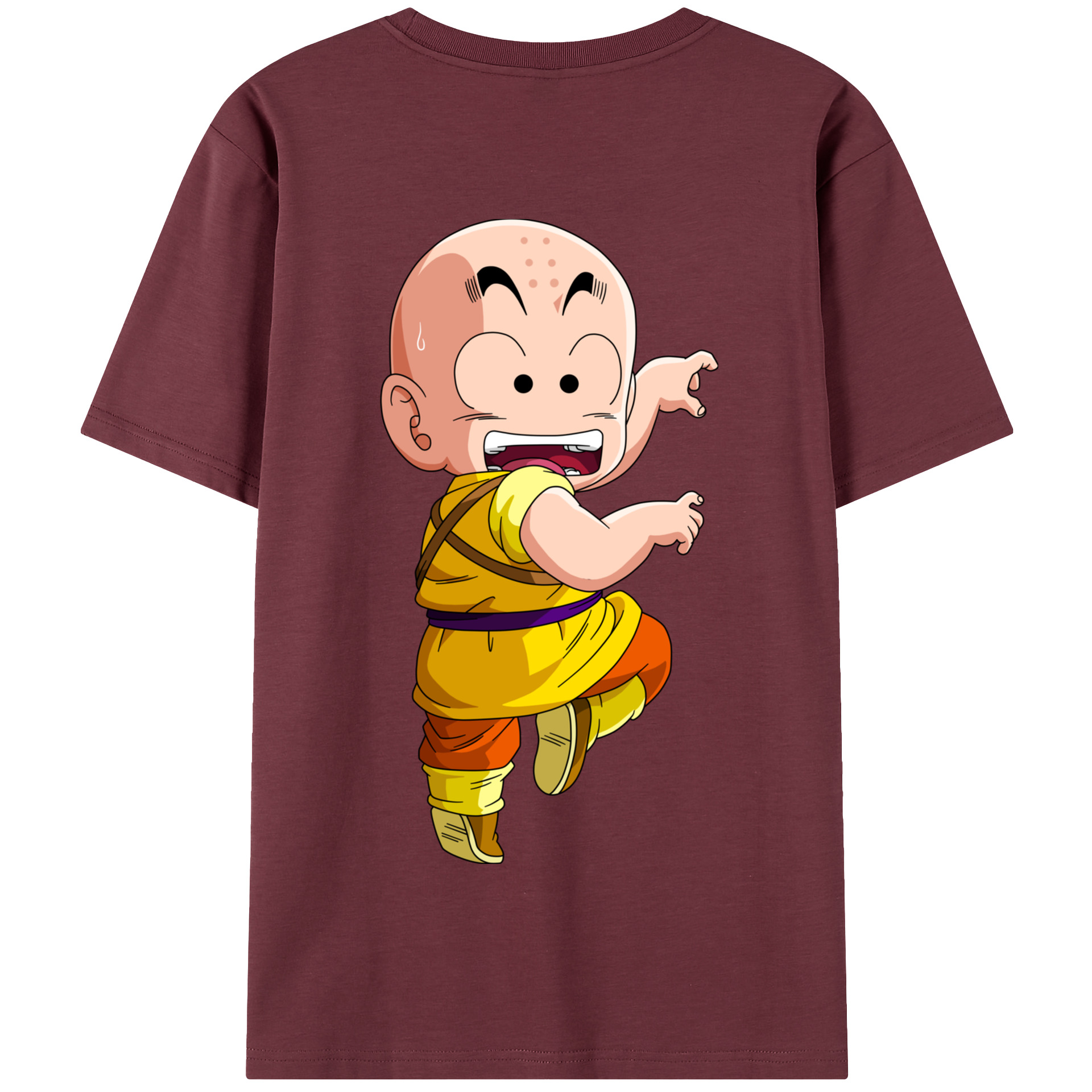 （画像用） ドラゴンボール クリリン DRAGON BALL krillin 綿100％半袖Tシャツ（背面プリント）
